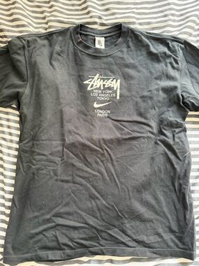 Stussy x Nike Black Graphic Logo Short Sleeve Tee